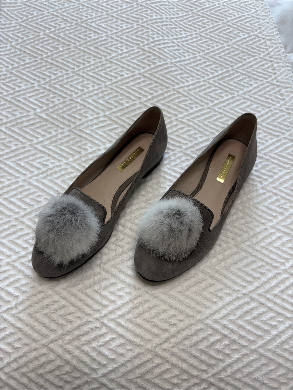 Louise et Cie Andres Genuine Rabbit Fur Flat Loafers